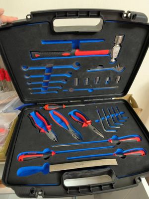 Kit de ferramentas não magnéticas de punho ergonómico de plástico, incluindo o serviço de logotipo a laser, que fornece ferramentas para uso industrial e técnico