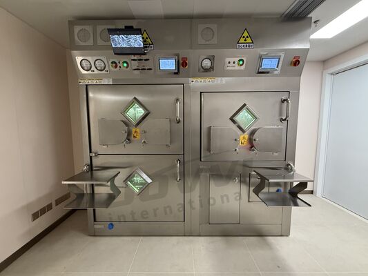 Sistema de purificação por filtração HEPA para célula quente I131 (classe A), garantindo a manipulação e contenção seguras de substâncias radioativas