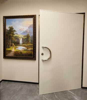 Porta blindada por RF revestida com pó de folhas duplas construída para ambientes adversos e aplicações de ressonância magnética